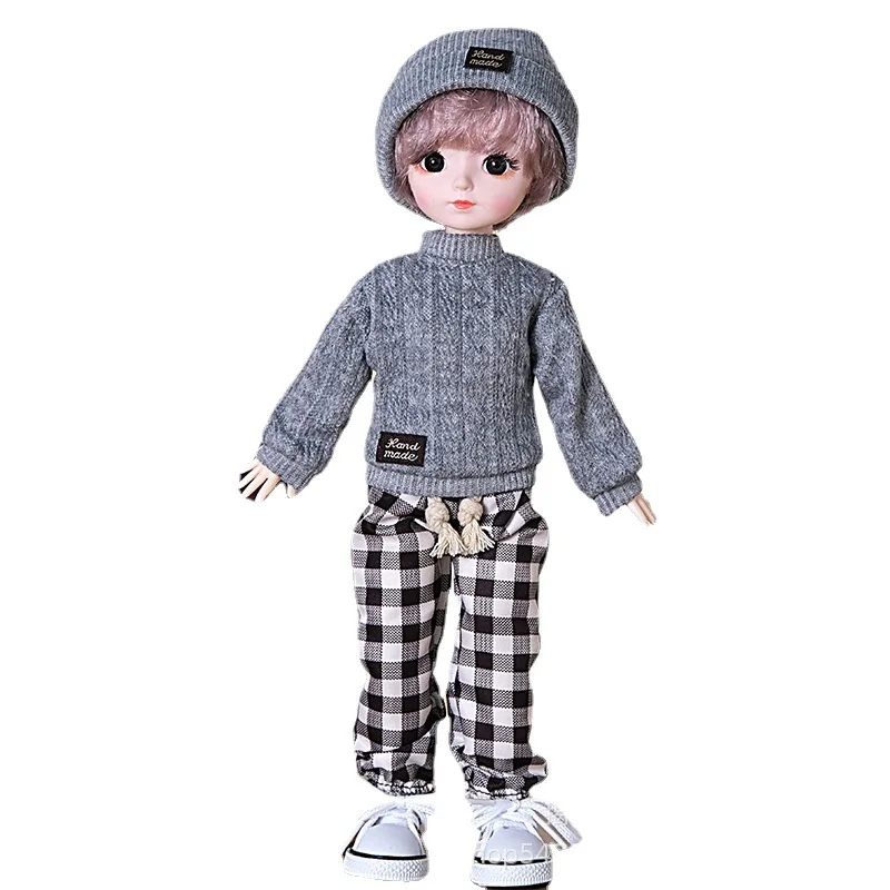 New 28cm Doll's Clothes Suit 1/6 Bjd Dress Up Accessories Winter Sweater and Pants Suit