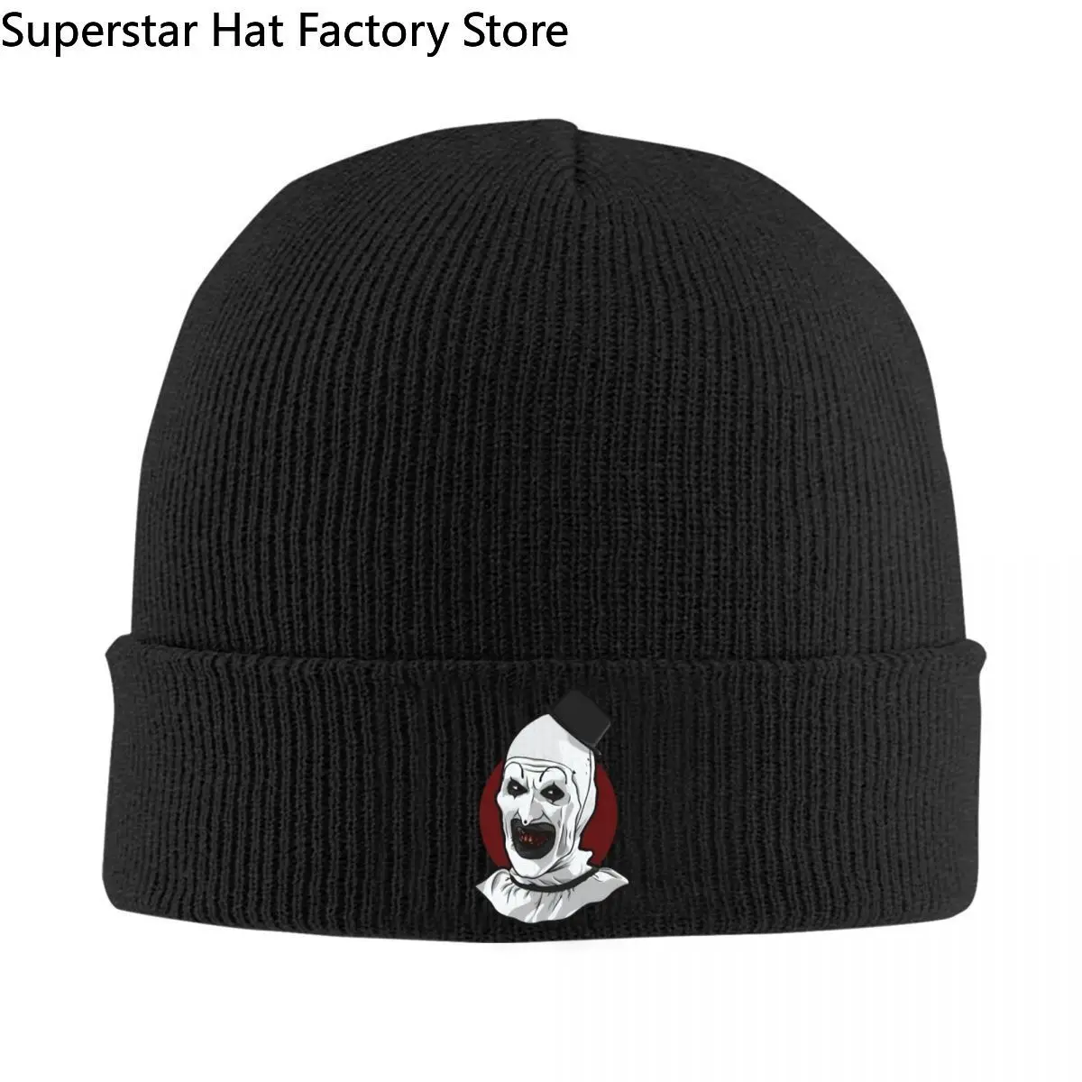 Terrifier Art The Clowns Beanie Hats Knit Hat Hippie Elastic Men Women Unisex Caps Winter Graphic Fashion Bonnet Hats Gift Idea