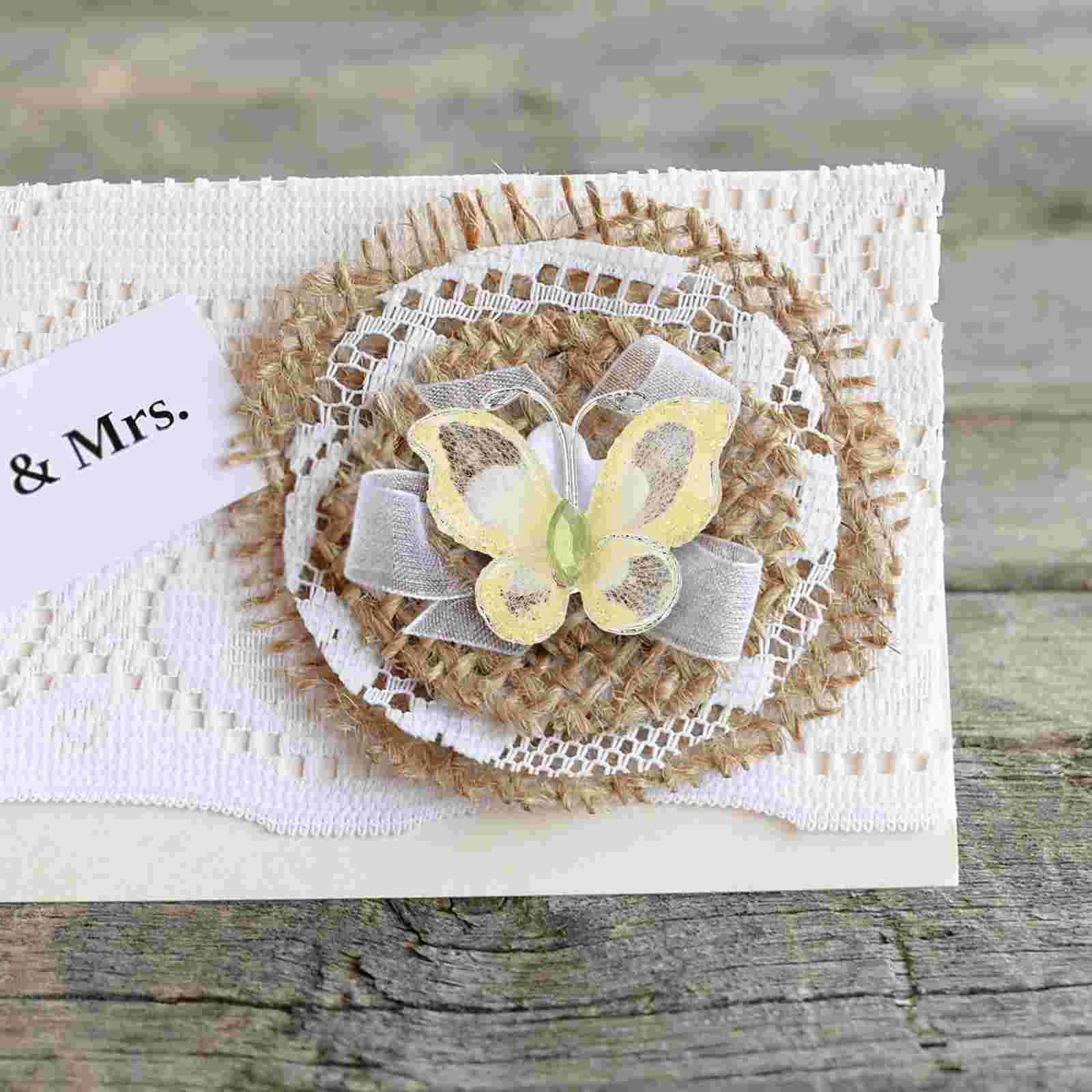 Papillon scintillant en maille filaire, cadeau de mariage décoratif, papier cartonné blanc, 50 pièces