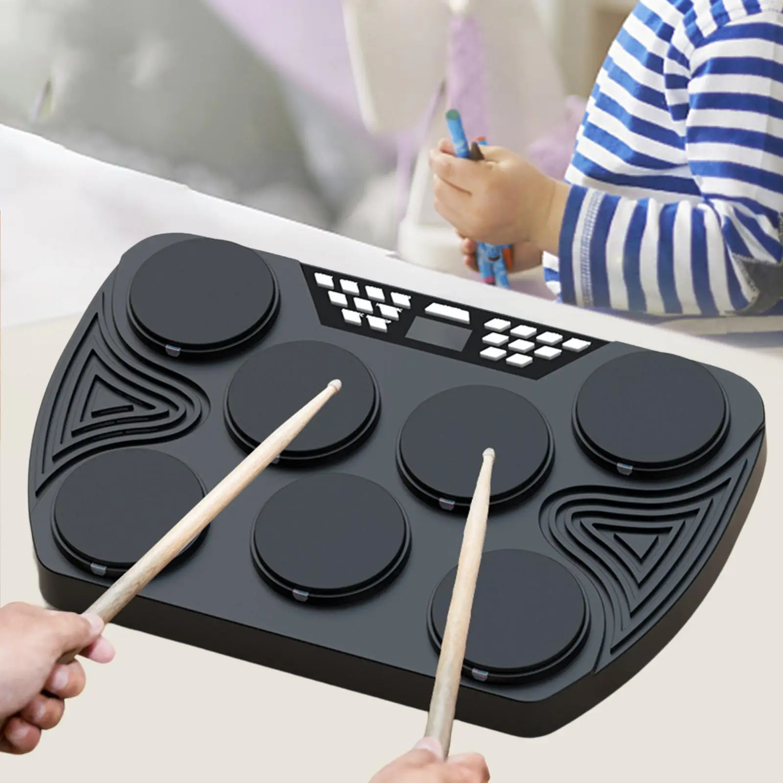 

Portable Drum Pad with Drum Sticks Roll up Quiet Drum for Kids Birthday Gift