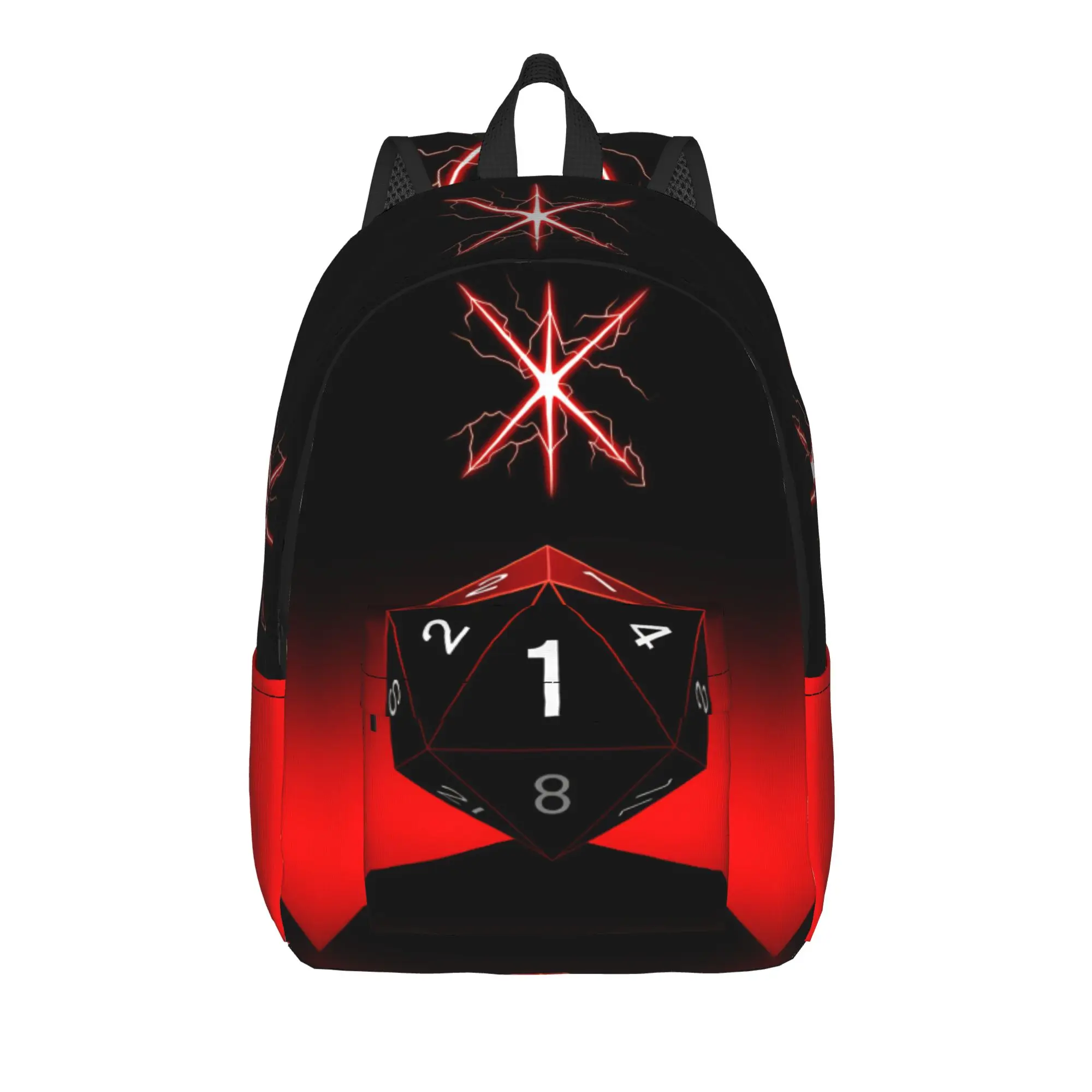 Medieval Dragon And D20 Dice Dnd Backpack  Outdoor Style Backpacks Boy Pretty School Bags Custom Breathable Rucksack