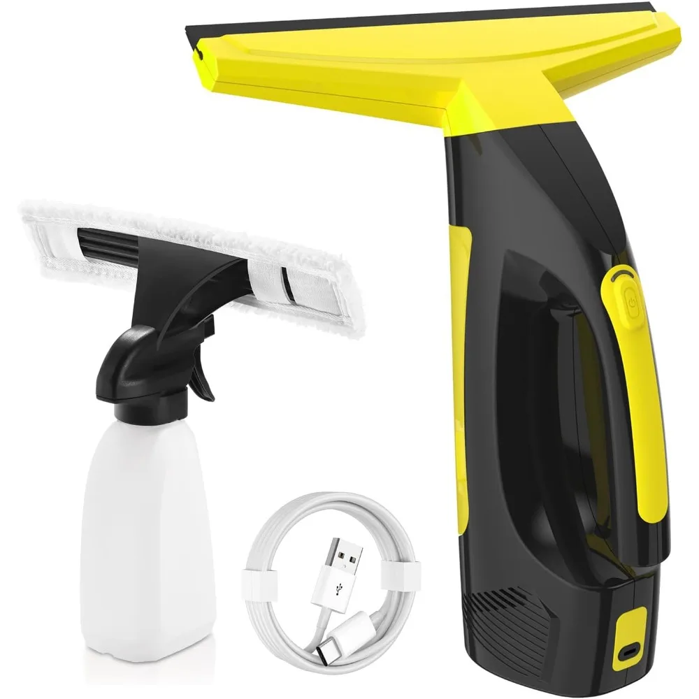 

Window Vacuum Squeegee Cordless Window Vac with Detachable Water Tank and Strong Suction Electric Window Cleaning Tool