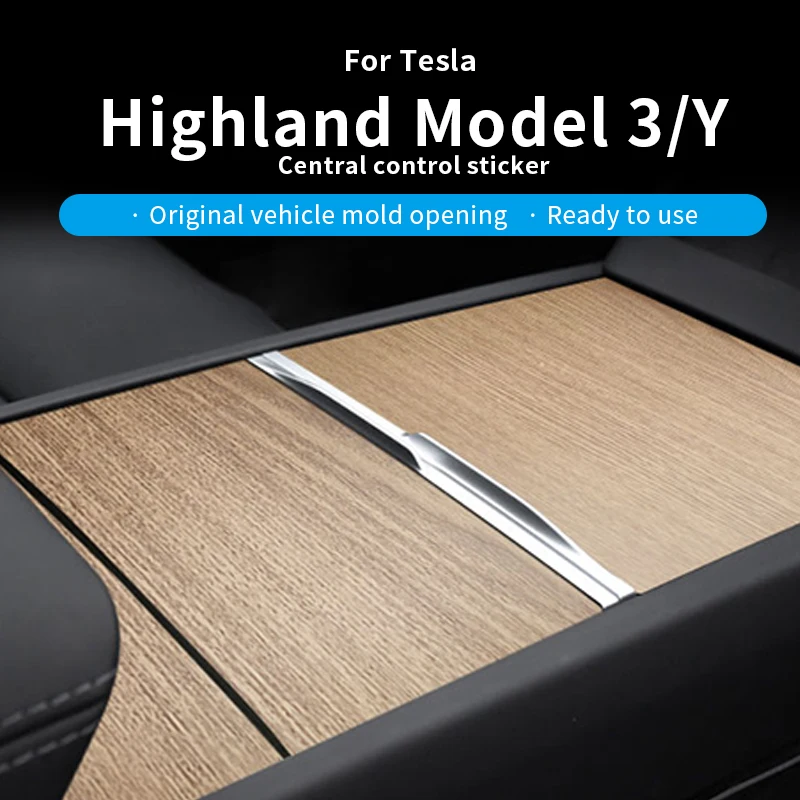 

Carbon Flash For Tesla 2025Model 3 Y YL Center abs Console Panel Central Control Car cover sticker Horizontal wood grain