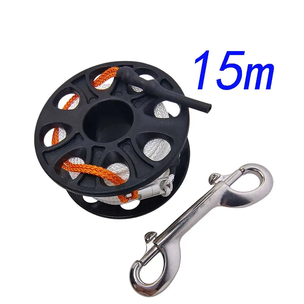 15m/20m Scuba Diving Finger Spool Reel with Dive Strong  Line and 316 Stainless Steel Double Ended Hook Underwater Adventures