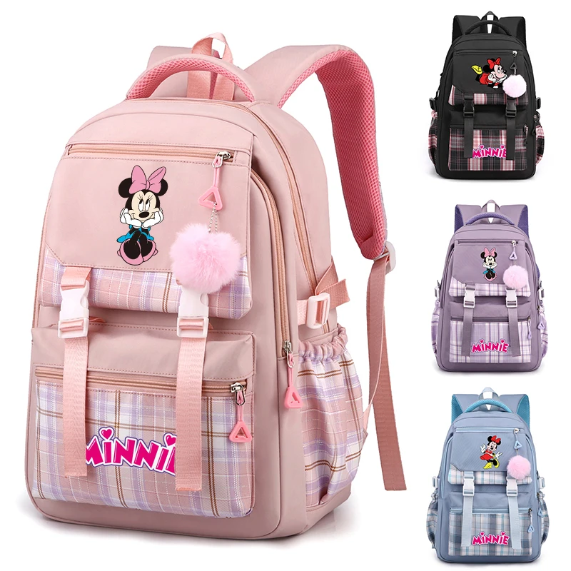 

Anime Mickey Mouse Backpack for Girl Schoolbag Back To School Knapsack Teenagers Student Bookbag Childrens Women Minnie Rucksack