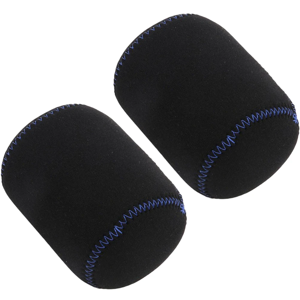 2PCS Multifunktions-Angelrollentasche Radtrommel Schutzhülle Elastische Tasche Angelausrüstung - Rund (Schwarz)