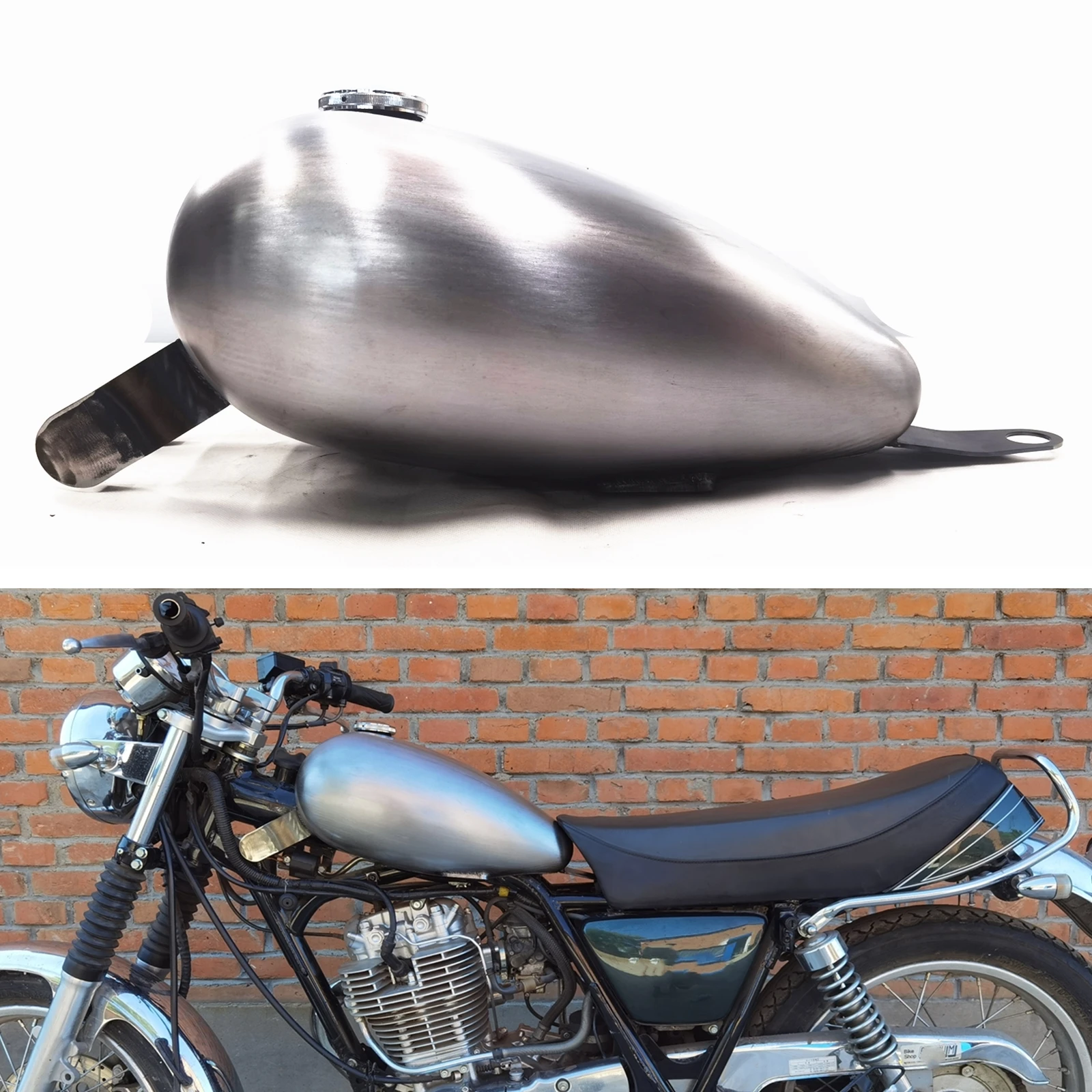 Unpainted 8 L Motorbike Petrol Fuel Tank Box Luggage Can For Yamaha SR400 SR500