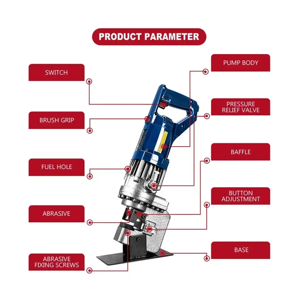 Электрический гидравлический перфоратор 10T для штамповки стальной пластины толщиной 22,5-60,5 мм на 6 мм, гидравлический перфоратор MHP-20