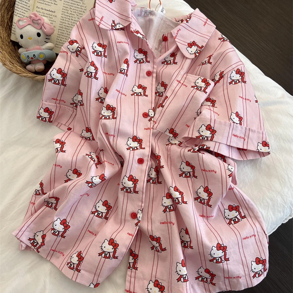 Set Piyama Hello Kitty Pink 20 - Summer Clothing Girl ulasan dan harga