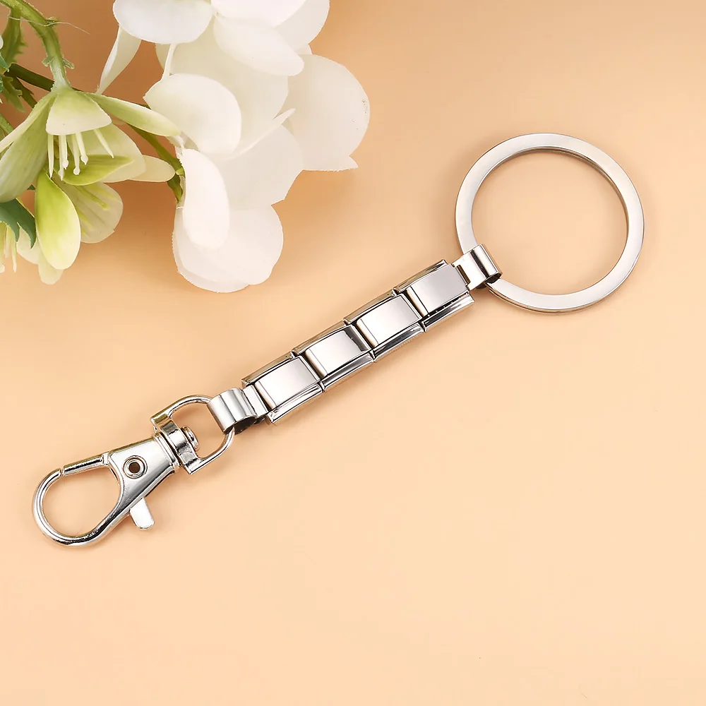 Simple Silver Color Women Men Key Chain Removable Italian Charm Link Making DIY Fashion Accessory Gifts