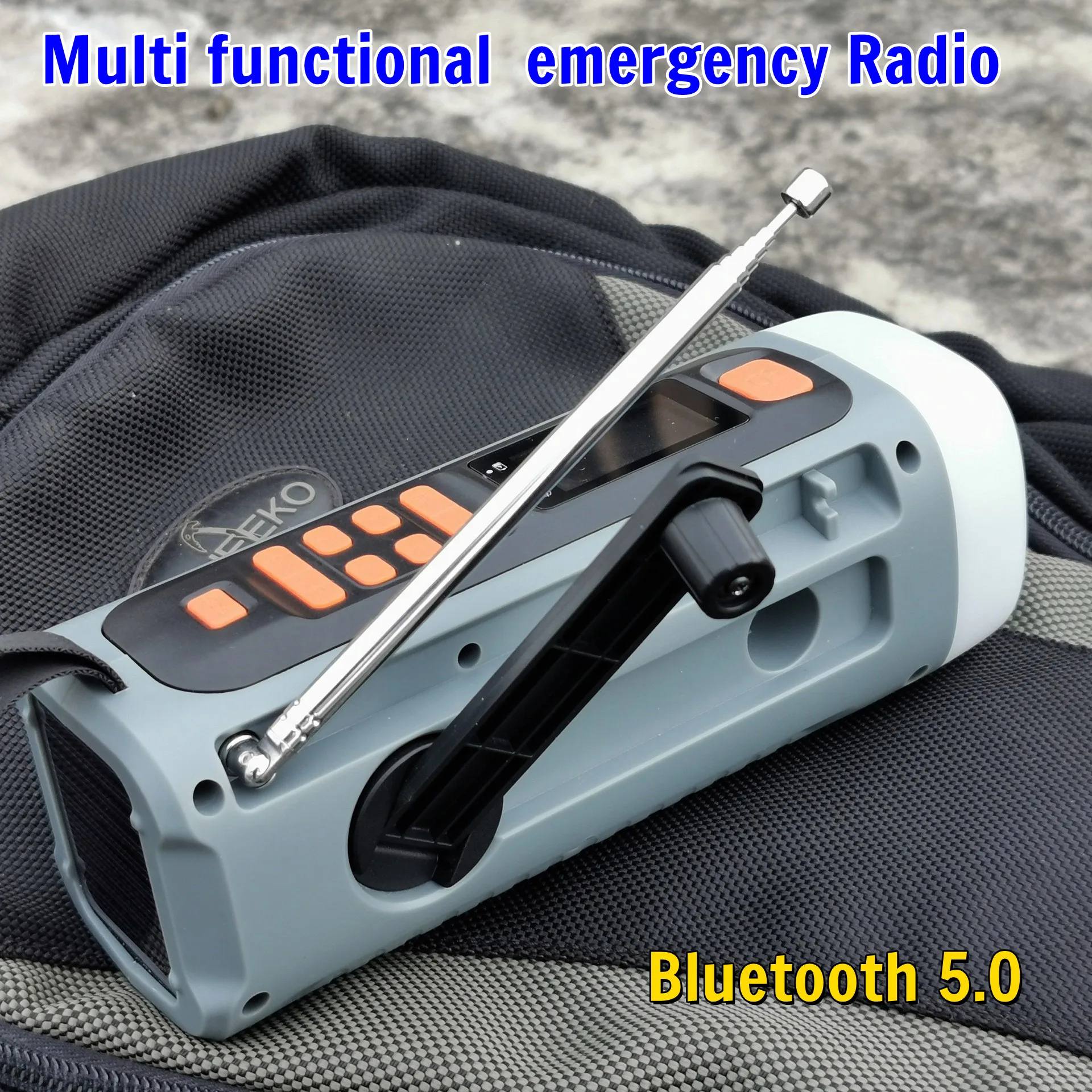 

4500mAh Emergency Radio Camping Lantern Bluetooth-Compatible Speaker USB C/Solar/Hand Crank Charging for Emergency Camping Storm