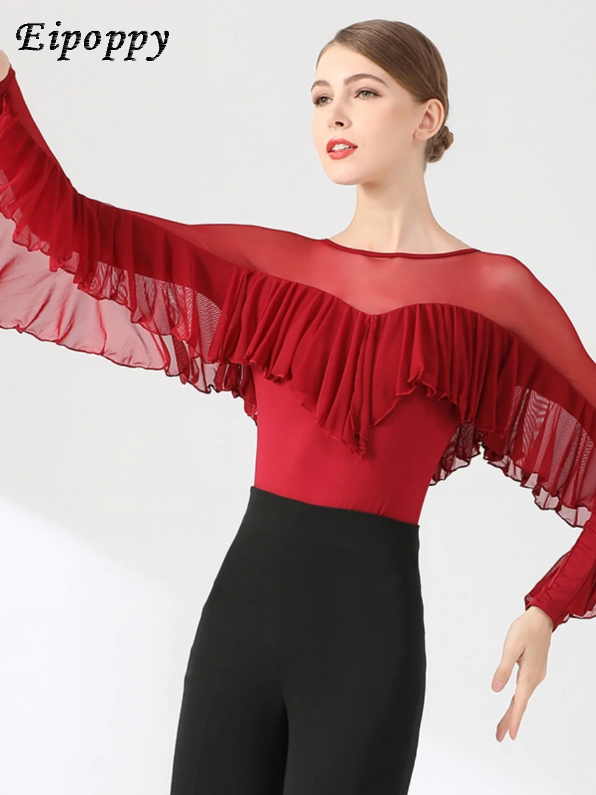 Latin Dance Kleidung moderne Tanz kleidung Top einteiliges Tanz kleid National Standard Tanz kleidung Trainings kleidung
