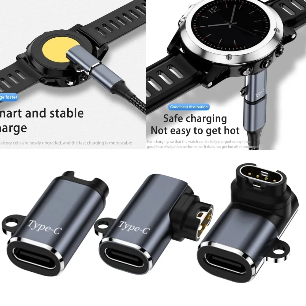 Type C Watch Charging Adapter For Garmin Fenix 7 7X 5S 6 6X 6S PRO Smart Watch Chargering Converter Accessories