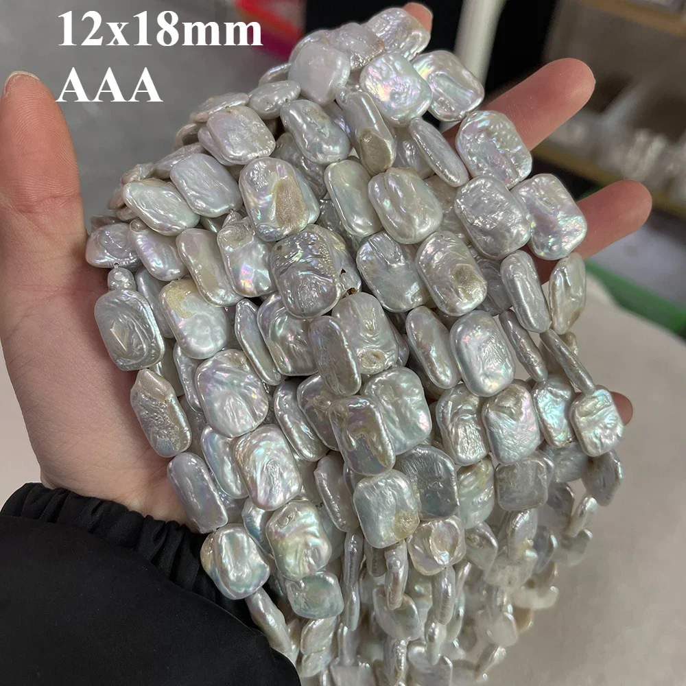 12x18mm AAA Natural Freshwater Pearl Baroque Square Shaped Spacer Bead for Jewelry Making DIY Necklace Bracelet Accessories Gift