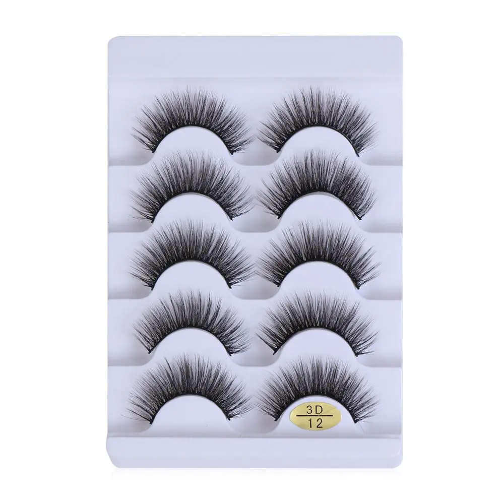 5 Pairs Handmade Fluffy Multilayers Multi-styles Wispy Flared Criss-cross 3D Faux Mink Hair Eye Lash Extension False Eyelashes