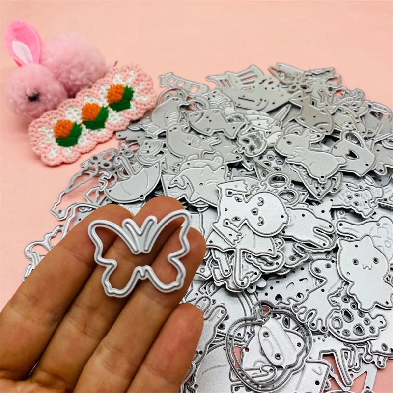 10Pcs Random Cartoon Animal Metal Cut Dies Stencils for Scrapbooking Stamp/Photo Album Decorative Embossing DIY Paper Cards