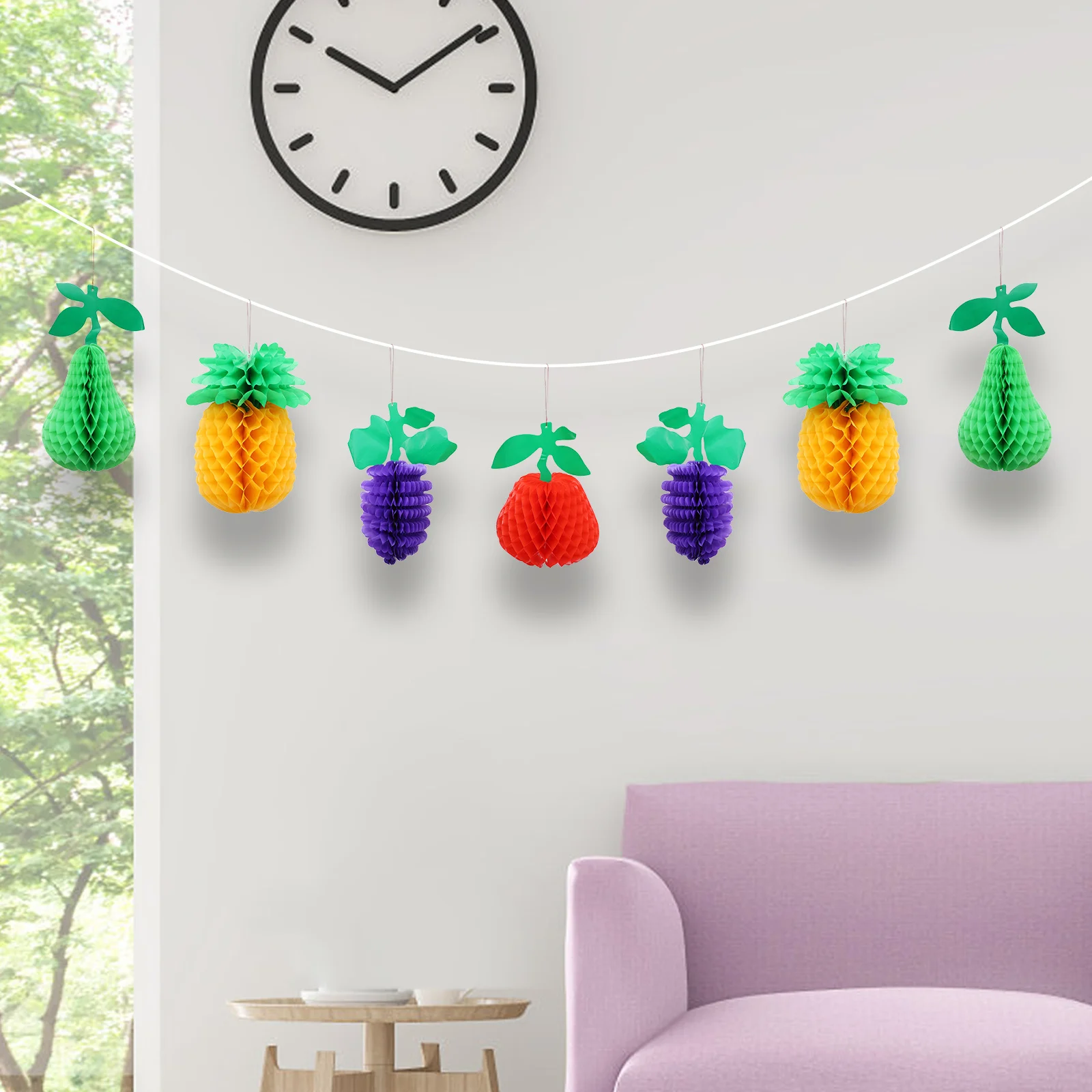 

15pcs Plastic Hanging Party Pendant Adorn Decor Pet Plastic Party Banner Festival Supply Honeycomb nament