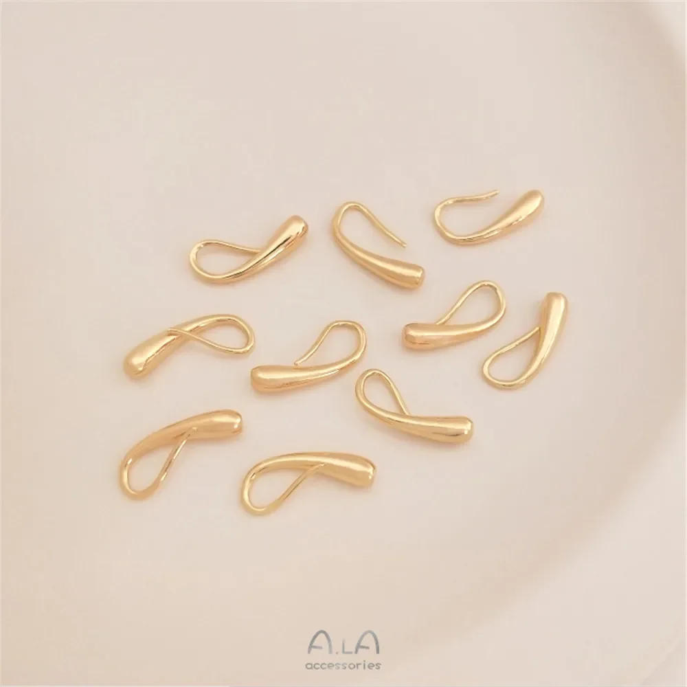 

14K Gold Plated Simple water drop ear hook net red temperament fashion earrings simple metal high sense ear hook