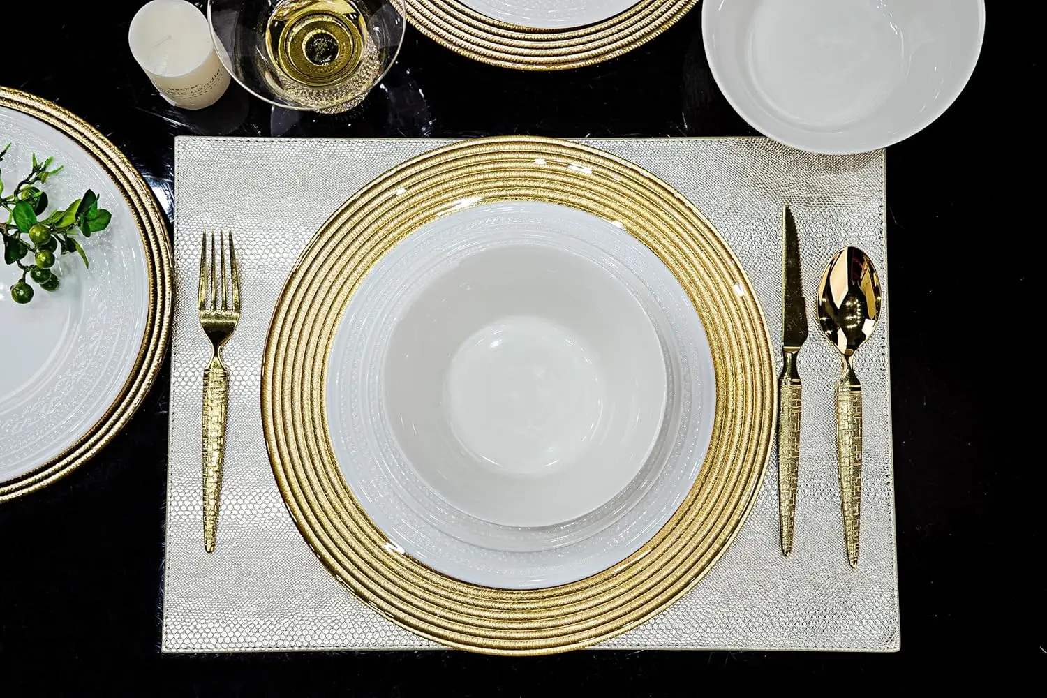 Набор керамической посуды из 12 предметов на 4 предмета — наборы керамических тарелок и кишечников, сделанный Колин, отпал, высокая пористая и плотность, плотный