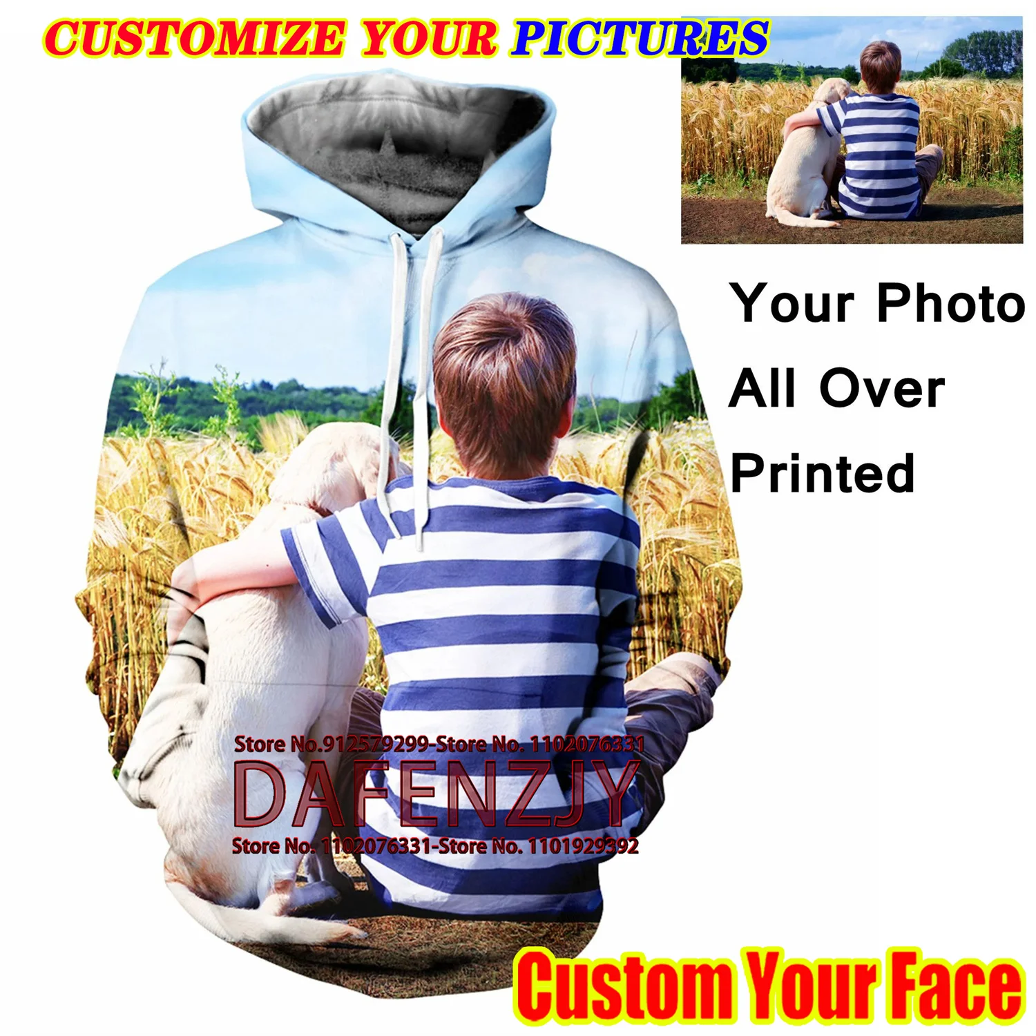 Gepersonaliseerde 3D-geprinte op maat uw foto heren hoodie en sweatshirt unisex streetwear paar hoodie hiphop trui shirts