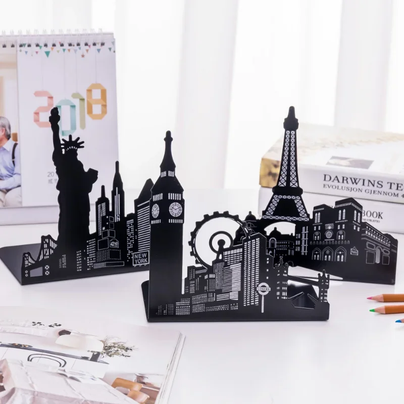 2024 latest fashion ideas book ends accessories world famous architectural styles book stopper office accessories book organizer