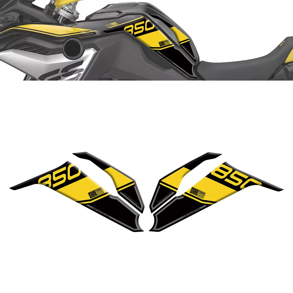 Motorcycle Tank Knee Section Gel Paint Protector Decal Stickers For BMW F850GS 40 Years GS Triple Black Option 719 2018-2023