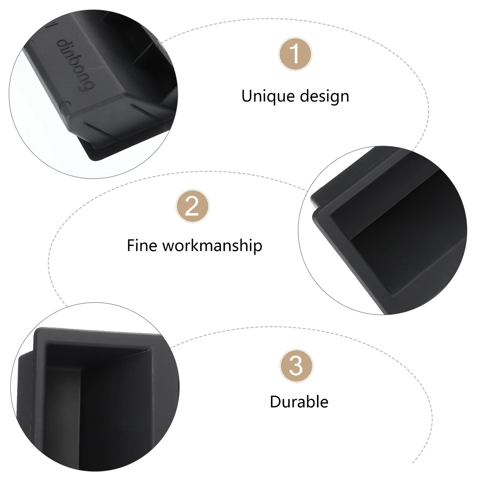 3pcs Cabinet Handle Invisible Embedded Plastic Install Invisible Cabinet Handle Durable Replacement Furniture