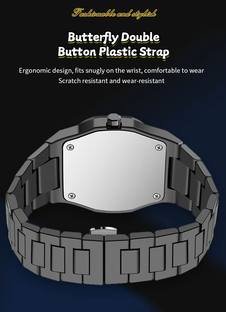 Men Watch Simple Arabic Numerals Middle Eastern Black Matte Oil Sensitive Plastic Waterproof Male Fashion Quartz Watches Tool