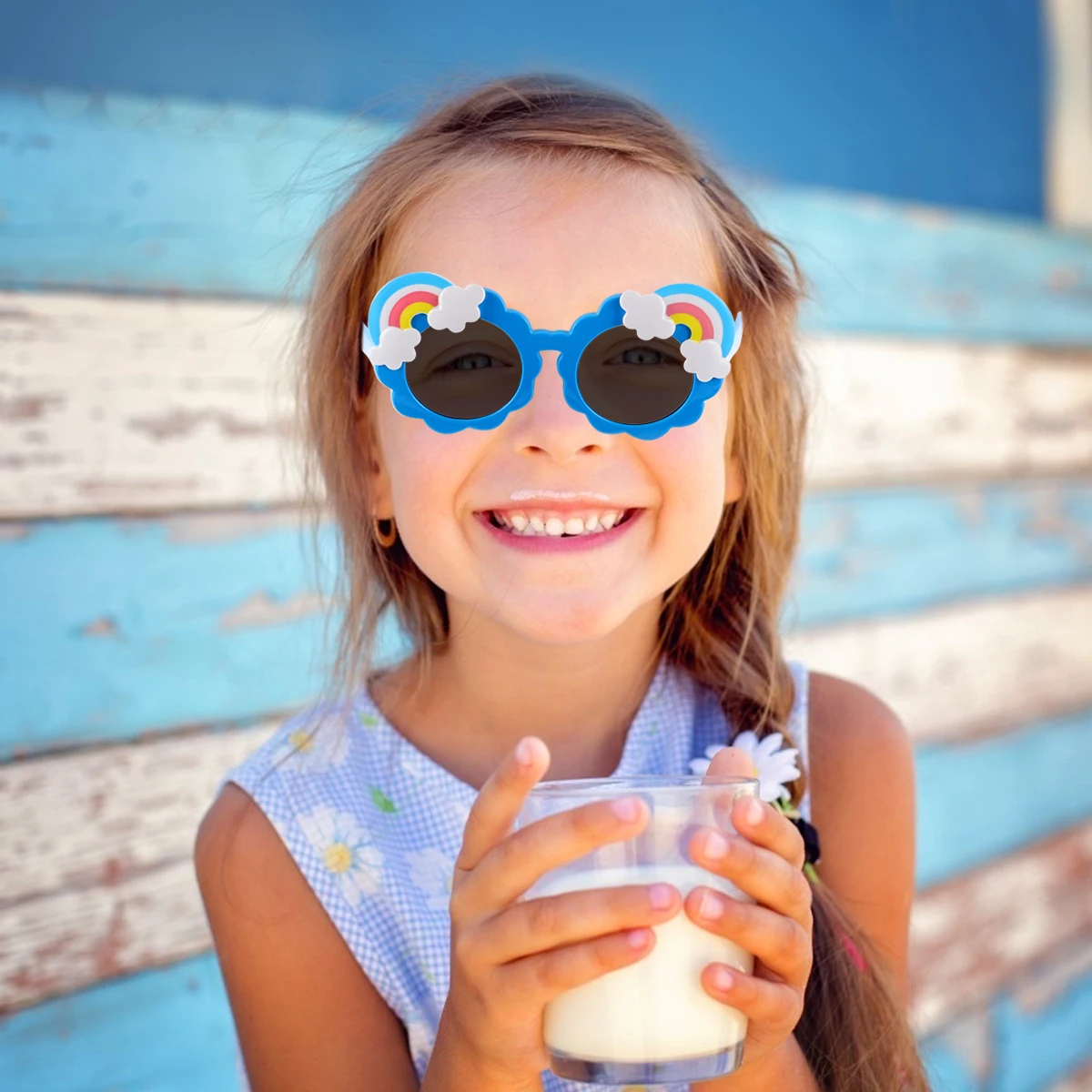 

1pc Round Frame Kids Sunglasses Rainbow Plastic Eyewear For Outdoor Lightweight Children Glasses Sunglasses Eyewear Accessories