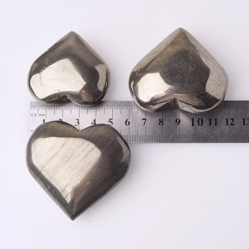 1pc Pyrite Heart spiritual Healing Crystals Modern Decor Meditation Crystal Healing Stones for souvenir gift