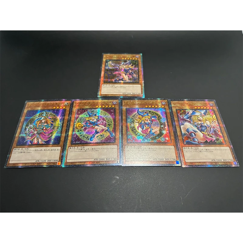 Yu-Gi-Oh Black Magician Girl DIY homemade flashcards Red and white gold crushed boy Toy collection Birthday Christmas gifts