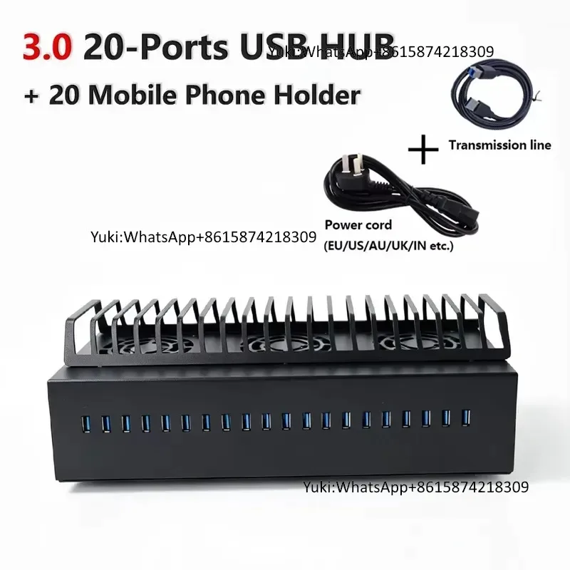 ODM USB 3.0 Hub Fast Speed 20 in 1 USB Splitter Expansion Metal Hub & Charger 5Gbps