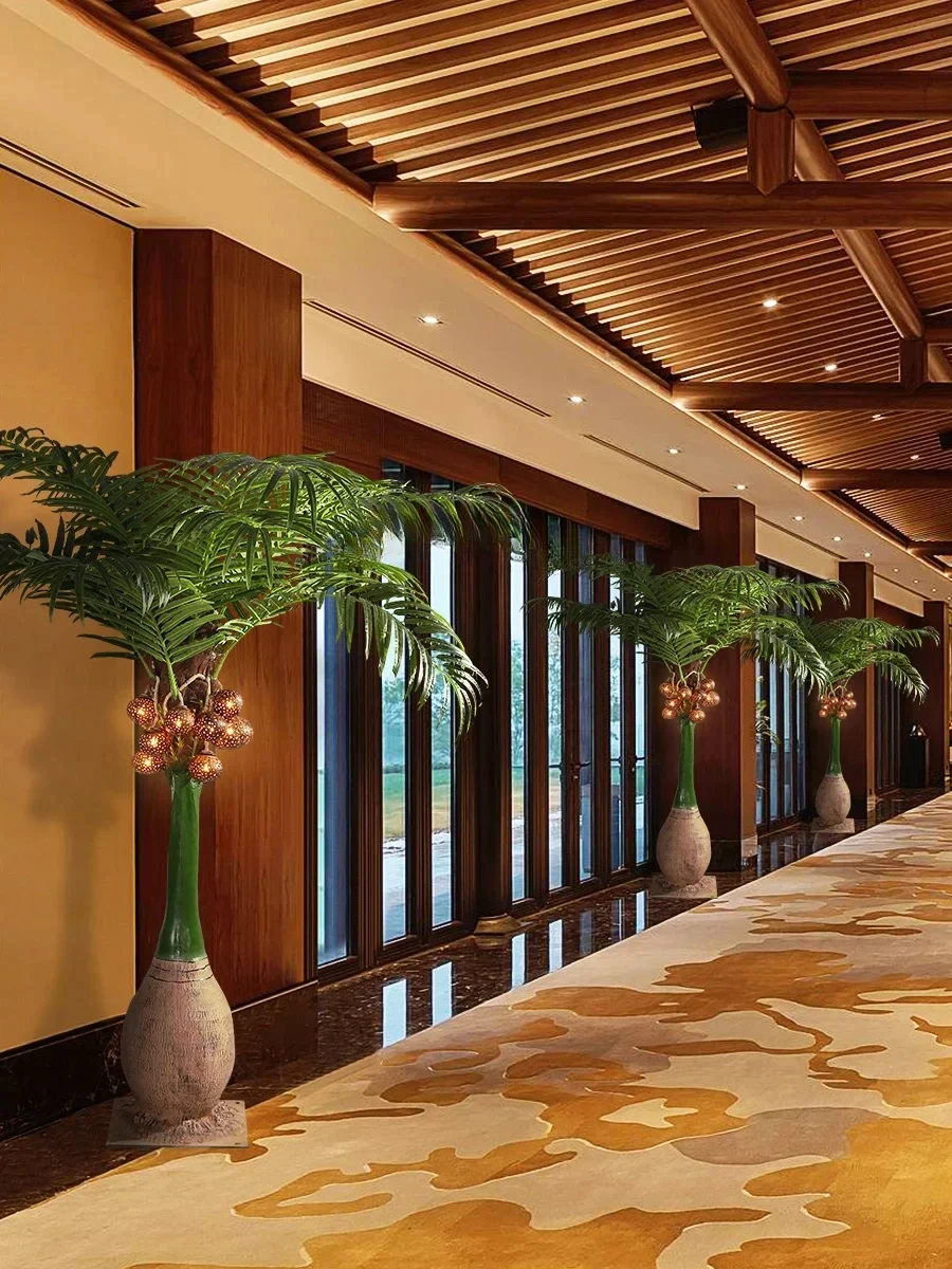 

Floor lamp corridor and aisle lighting Southeast Asian style hollow coconut tree