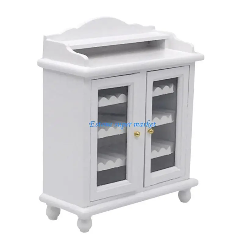 

090B Miniature Wine Cabinet Dollhouses Kitchen Living Room Accessories for 1/12 Dollhouses Crafting and Miniature Scene Decors