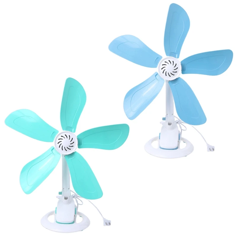 220V 16.54inch/12.60inch Mute Electric Clip on Fan Table Desk Fan for Office Bedroom Bed Dining Room Dormitory (US plug)