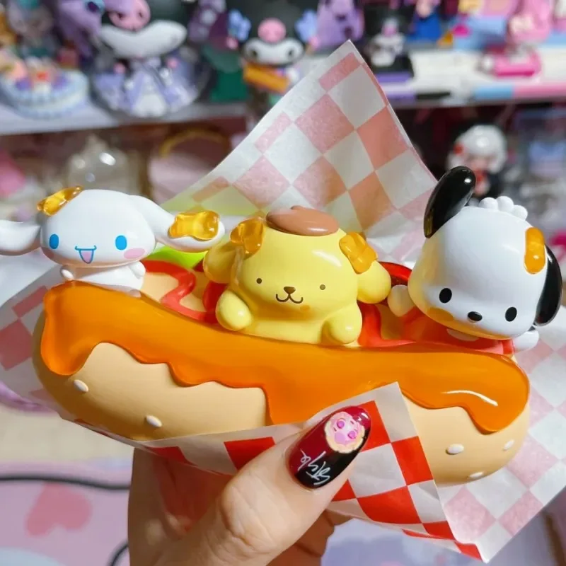 

Sanrio серия вкусных хот-догов, хот-дог, Коричный и помпон пурин, милые модели игрушек, подвесная карточка, кавайные настольные украшения, подарки