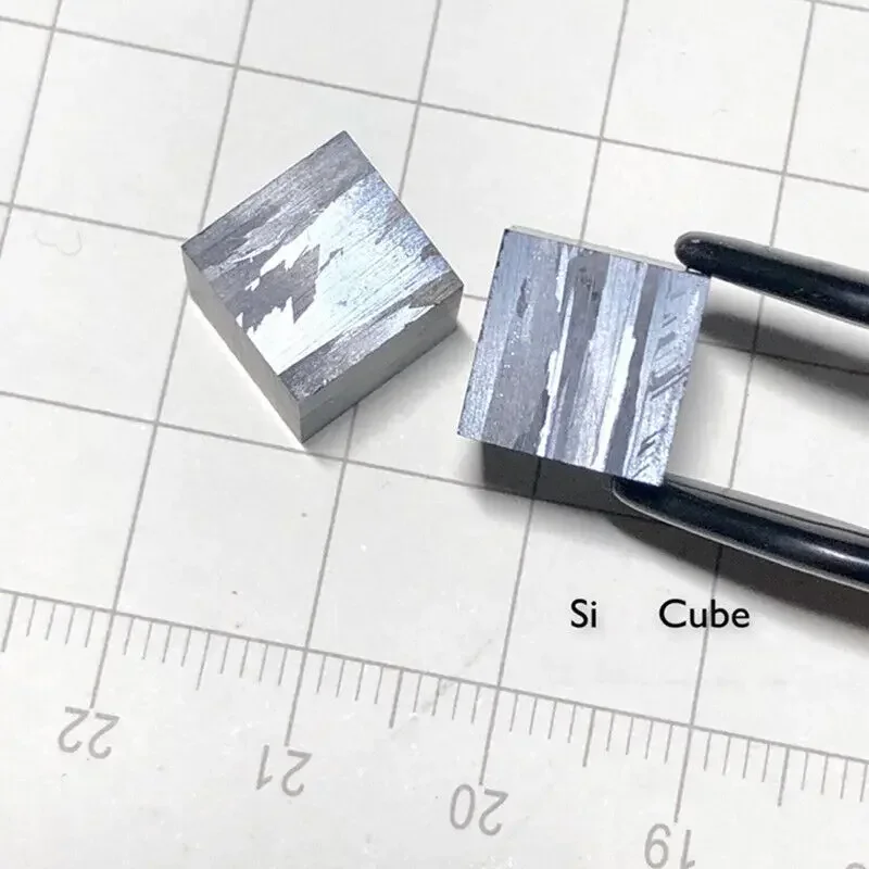 Silicon Element Cube with Lettering, Metallographic, 10mm, 6N