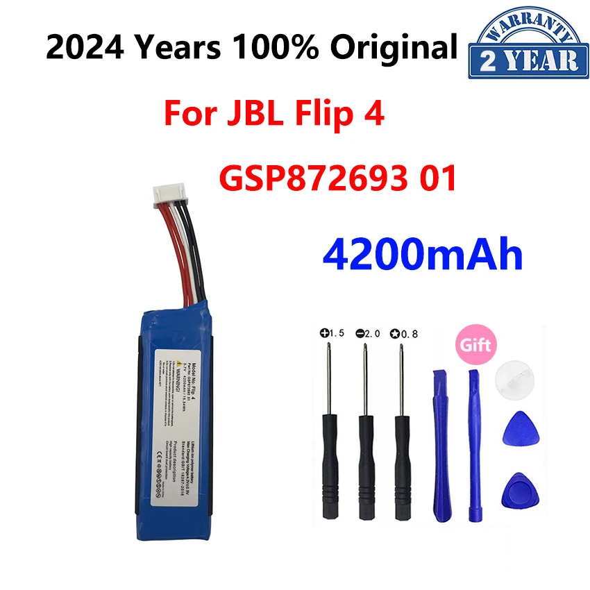 

100% Original 4200mAh Replacement 3.7V Battery For JBL Flip 4 Flip4 Special Edition Pack Speaker GSP872693 01 Bateria Batteries