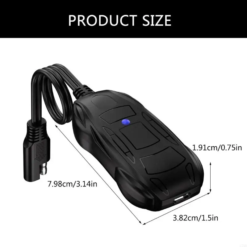 شاحن بطارية U75E لدراجة نارية شاحن بطارية 6V 12V مع مؤشر LED Universal