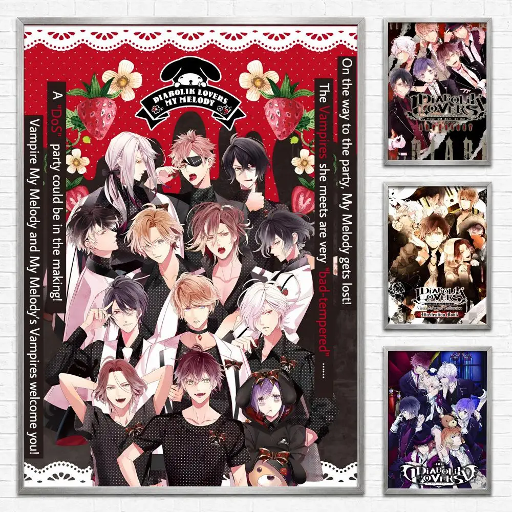 Anime Diabolik Lovers Poster Self‑Adhesive Waterproof PP Poster Coffee House Bar Wall Art Sticker Room Home Decor