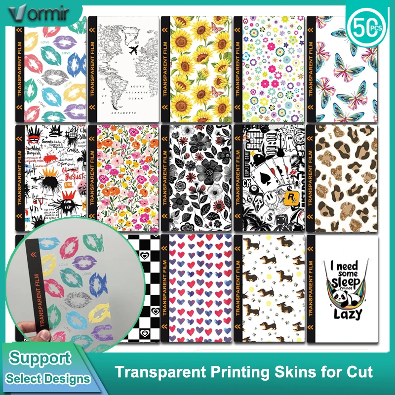 

VORMIR 50Pcs 3D Embossed Transparent Stickers for Mobile Phone Back Cover Skins for Screen Protector Hydrogel Film Cut Machine