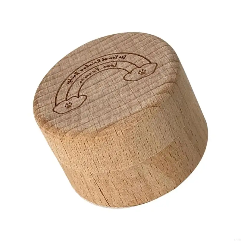 Y88D مجموعة واحدة من حامل أسنان الطفل الخشبي الطبيعي مع صندوق أكريليك شفاف #4