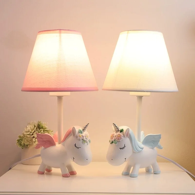 Children's Room Bedhead Desk Lamp Boy Female Unicorn Creative Cartoon Eye Protection Lamp Warm Bedroom Nightlight