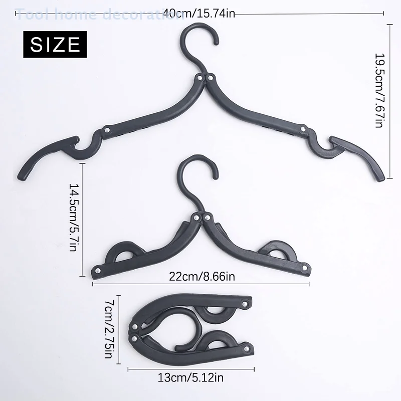 Perchas de viaje de 20 piezas, organizador de perchas de viaje plegable portátil, accesorios de plástico para crucero, estante colgante de ropa esencial