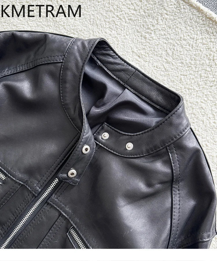 100% Top Layer Sheepskin Jackets Woman Fashion Short Real Leather Jacket New in Outerwears Fall Clothes 2025 Women veste femme