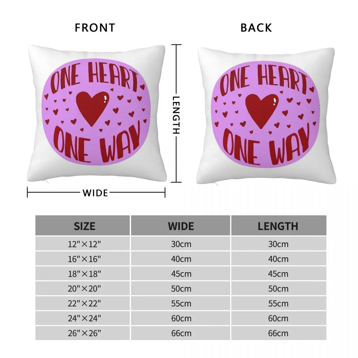 Sigma Kappa One Heart One Way Square Pillowcase Polyester Linen Velvet Creative Zip Decorative Sofa Cushion Cover 45x45