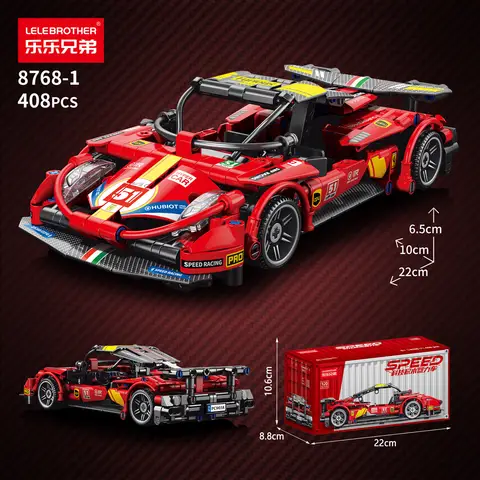 Lele Brothers Technology Power Racing Car Monteringsmodell Pojke Monteringsbyggstenar Leksak Present 8 best sales lele leksak - №2