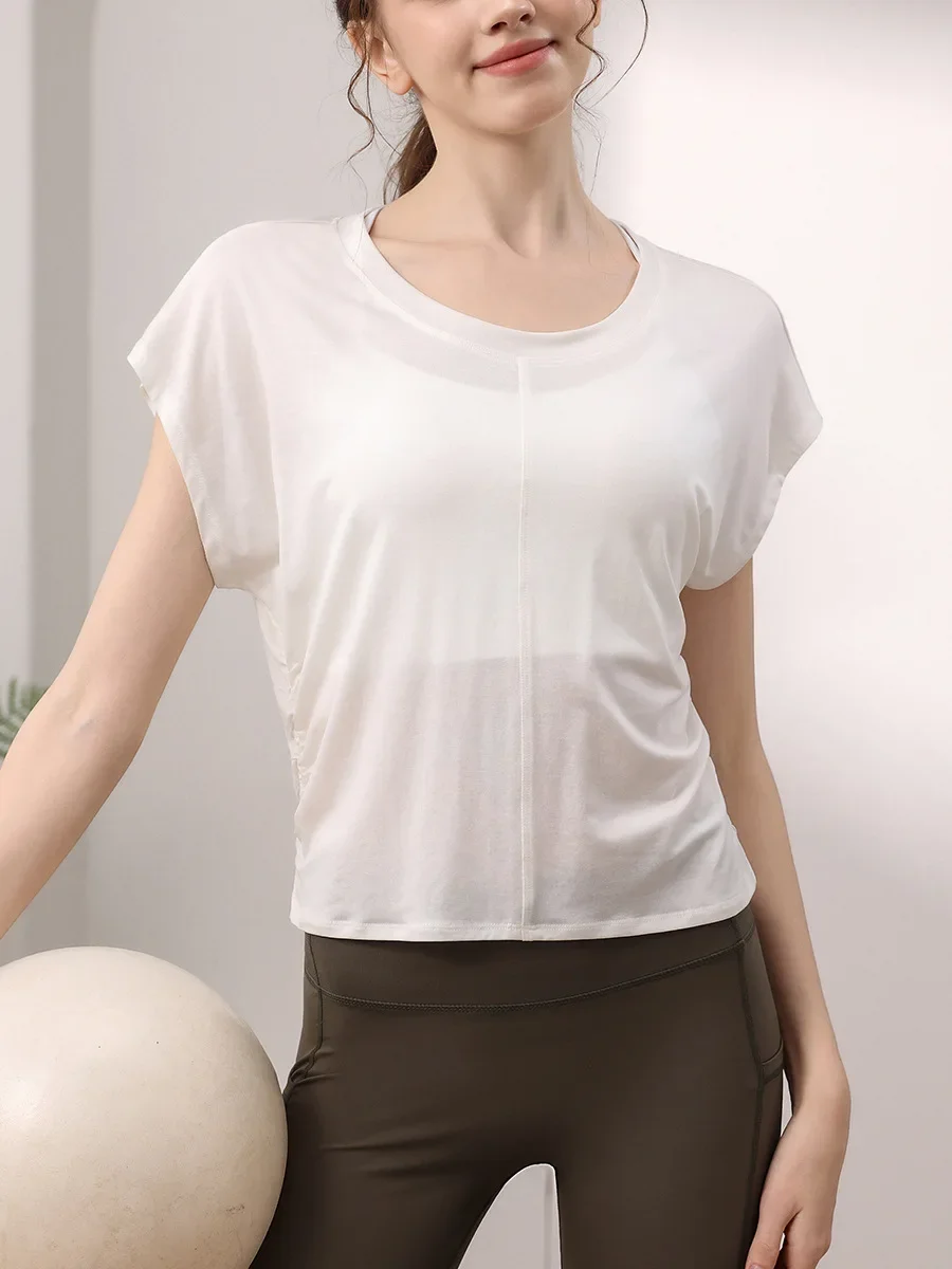Summer Yoga Top Women Short Sleeve Gym Top Sportswear Quick Dry Running Sport Shirt Fitness Athletic Crop Tops Active Wear