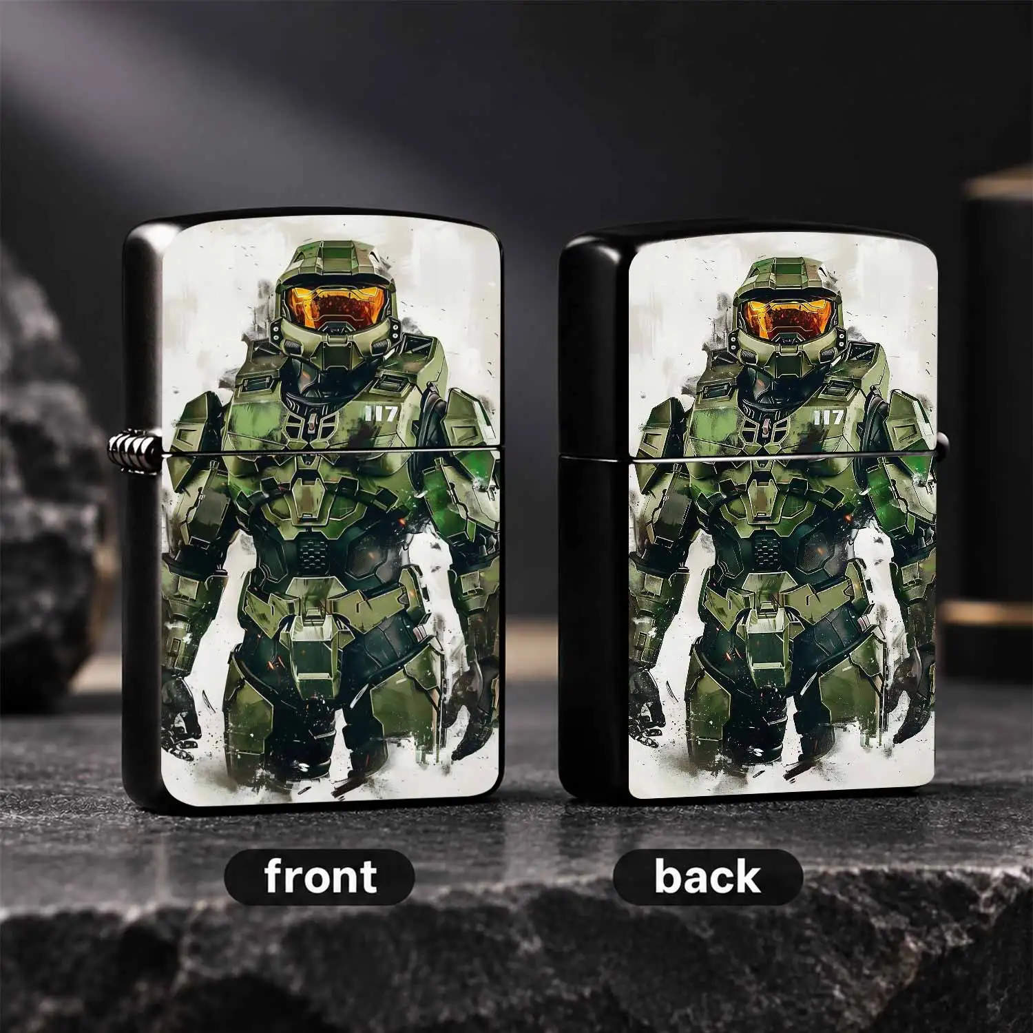 Creative Master Chief Themed Portable Igniter Popular Game Ip Derivative Performer For Outdoor Camping Gathering Daily Use Exquisite Practical Holiday Gift For Game Lovers Collectible Souvenir Interesting And Humorous Lighters