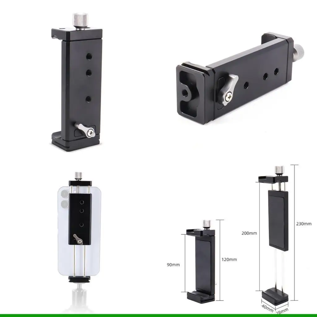 U55C Multifunctional Phone Mount for Tripods with Cold Shoe and Fine Tuning Knob for Stability